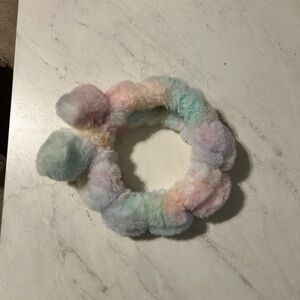 Faux mink spa headband with bow NWOT